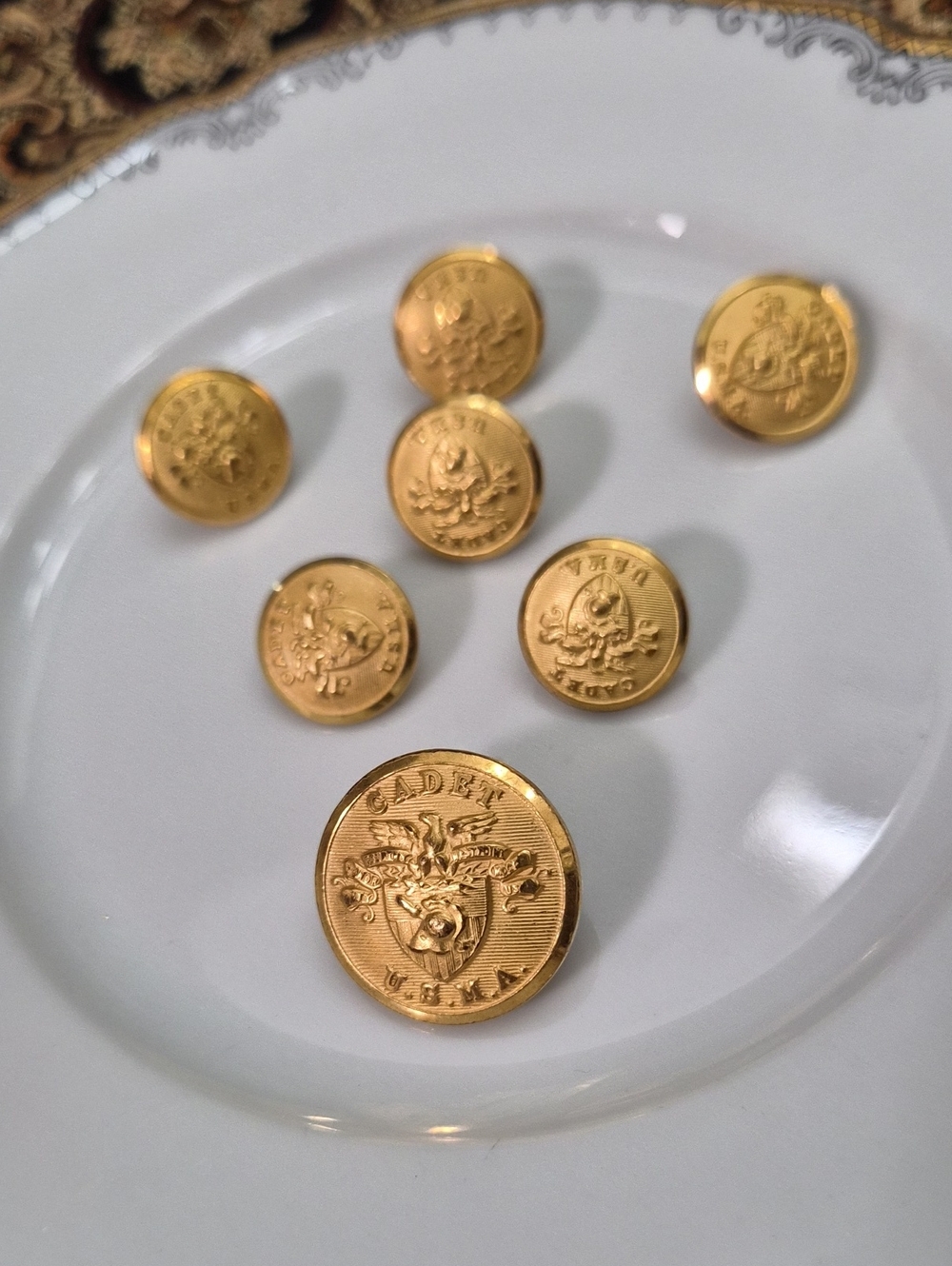 Gold-Tone Decorative Buttons (Set of 7)